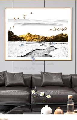 File tranh PSD File tranh hiện đại pha lê gương KF96220 chất lượng cao