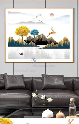 File gốc File tranh hiện đại pha lê gương KF96250 (trang trí) cho phòng khách