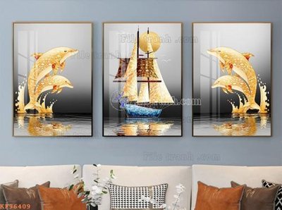 Ảnh mô tả file gốc in mica File tranh hiện đại pha lê gương KF96409