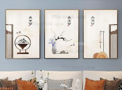 Download file gốc File tranh hiện đại pha lê gương KF96432 (in lụa) tranh 3D