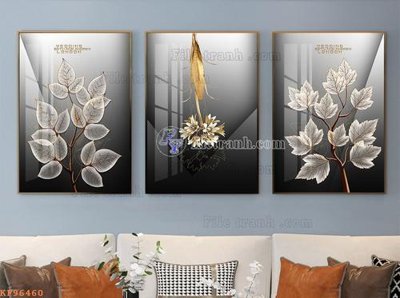 File tranh trang trí File tranh hiện đại pha lê gương KF96460 (tải file gốc)