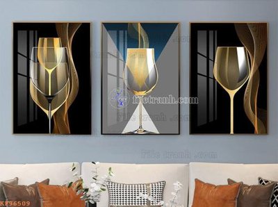 File tranh trang trí File tranh hiện đại pha lê gương KF96509 (tải file gốc)