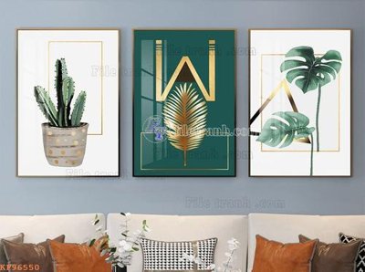 Download file File tranh hiện đại pha lê gương KF96550 (gốc) in mica đèn LED