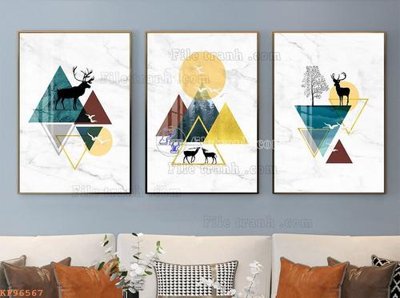 File gốc in tráng gương File tranh hiện đại pha lê gương KF96567 chi tiết