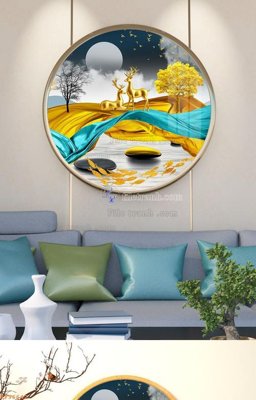 File gốc File tranh hiện đại pha lê gương KF96642 (ảnh chi tiết) để in ấn