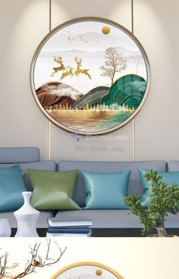 File tranh trang trí File tranh hiện đại pha lê gương KF96645 (file gốc)