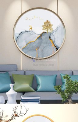 Download file File tranh hiện đại pha lê gương KF96665 (gốc) in mica đèn LED