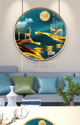 File gốc File tranh hiện đại pha lê gương KF96682 (cho in ấn) độc quyền