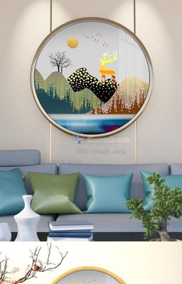 File PSD File tranh hiện đại pha lê gương KF96684 (bản gốc) dễ dàng edit