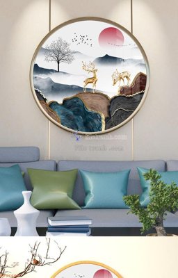 Download file gốc File tranh hiện đại pha lê gương KF96695 (in lụa) nghệ thuật