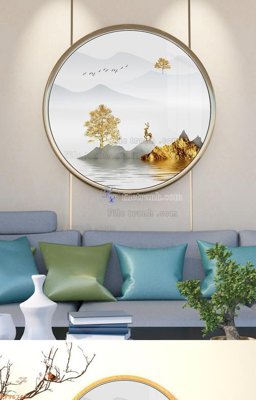 File in lụa File tranh hiện đại pha lê gương KF96761 (chất lượng cao) File tranh hiện đại pha lê gương KF96761