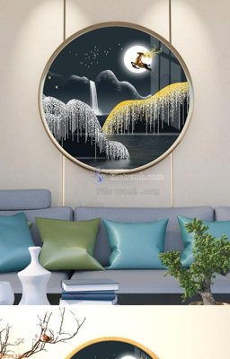 File gốc File tranh hiện đại pha lê gương KF96790 (ảnh chi tiết) để in lụa