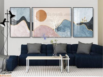 File tranh File tranh hiện đại pha lê gương KF96855 (bản gốc) treo quán cafe