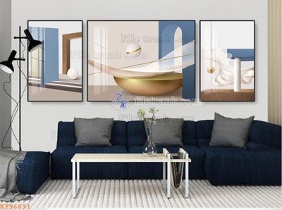 File tranh File tranh hiện đại pha lê gương KF96891 (ảnh gốc) in trần 3D