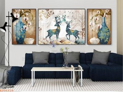 File in lụa File tranh hiện đại pha lê gương KF96914 (chất lượng cao) File tranh hiện đại pha lê gương KF96914