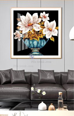 File gốc File tranh hiện đại pha lê gương KF96960 (in mica) trang trí