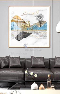File tranh File tranh hiện đại pha lê gương KF97037 (gốc) in vải canvas