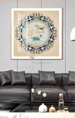 File in trần File tranh hiện đại pha lê gương KF97050 (bản gốc) mây trời