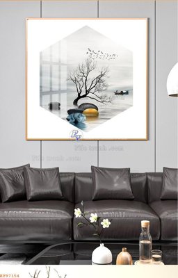 File in lụa File tranh hiện đại pha lê gương KF97154 (tân cổ điển) File tranh hiện đại pha lê gương KF97154