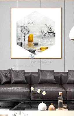 File in trần File tranh hiện đại pha lê gương KF97182 (file gốc) phong thủy