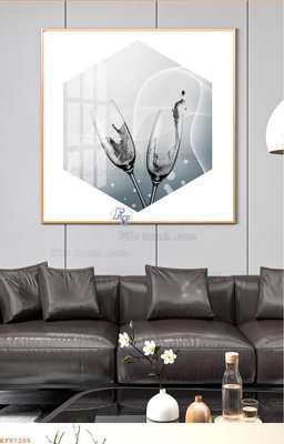 File ảnh File tranh hiện đại pha lê gương KF97205 (gốc) in decal dán tường