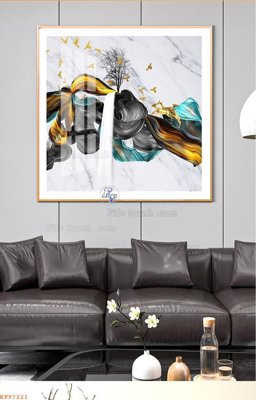 File in trần File tranh hiện đại pha lê gương KF97221 (file gốc) chủ đề vũ trụ