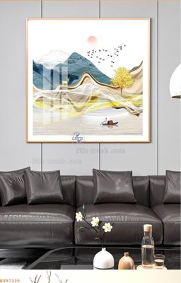 File in trần File tranh hiện đại pha lê gương KF97229 (file gốc) xuyên sáng