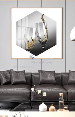 File in trần File tranh hiện đại pha lê gương KF97233 (bản gốc) đại dương