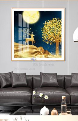 Ảnh gốc File tranh hiện đại pha lê gương KF97277 (nét căng) in mica