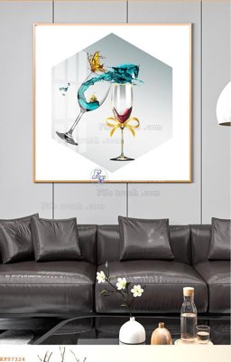 Download file gốc File tranh hiện đại pha lê gương KF97324 (in mica) trong suốt