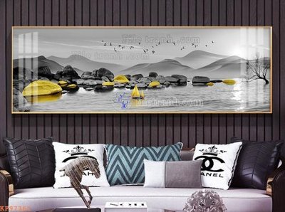 File in trần File tranh hiện đại pha lê gương KF97361 (bản gốc) phong cảnh