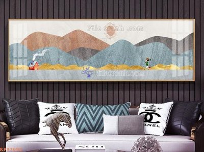 File gốc in ấn File tranh hiện đại pha lê gương KF97693 độ phân giải cao