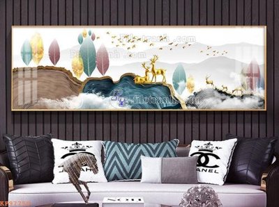 File in trần File tranh hiện đại pha lê gương KF97759 (bản gốc) bầu trời