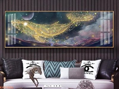 File gốc File tranh hiện đại pha lê gương KF97804 (in lụa) họa tiết 3D