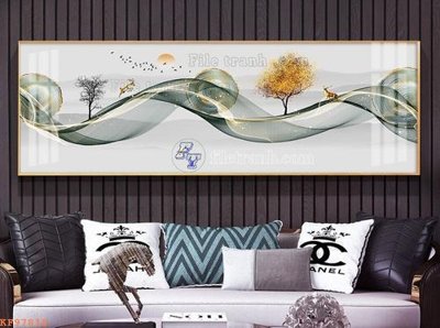 Tải file File tranh hiện đại pha lê gương KF97818 (gốc) làm tranh trang trí