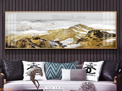 File gốc File tranh hiện đại pha lê gương KF97843 (in lụa) tranh thuận buồm