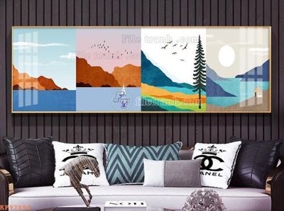 File in trần File tranh hiện đại pha lê gương KF97892 (bản gốc) phong cảnh