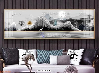 File gốc File tranh hiện đại pha lê gương KF97989 (in tráng gương) hiện đại