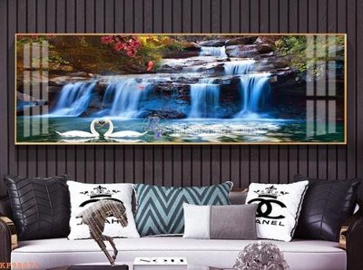 File in trần File tranh hiện đại pha lê gương KF98071 (bản gốc) hoa văn