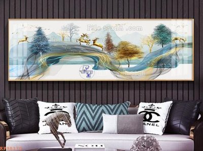 Tải file File tranh hiện đại pha lê gương KF98170 (PSD) cho in ấn quảng cáo