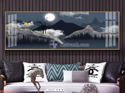 File in trần File tranh hiện đại pha lê gương KF98208 (bản gốc 3D) sống động