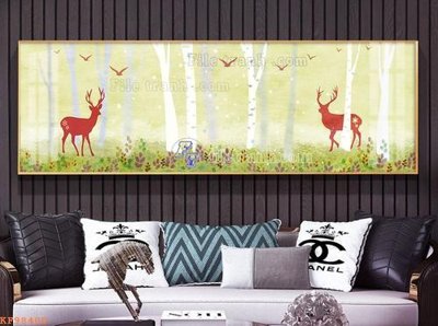 File gốc File tranh hiện đại pha lê gương KF98400 (in lụa) hoa văn cổ điển