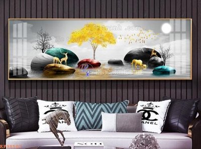 File in mica File tranh hiện đại pha lê gương KF98507 (ảnh gốc) đẹp