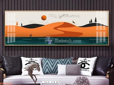 File in trần File tranh hiện đại pha lê gương KF98536 (bản gốc) phong cảnh