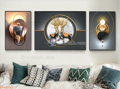 File ảnh File tranh hiện đại pha lê gương KF98602 (gốc) cho trang trí nhà hàng