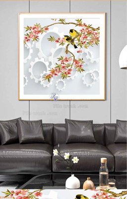 File in trần File tranh hiện đại pha lê gương KF98645 (file gốc) xuyên sáng