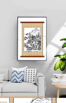 Hình ảnh file gốc in trần nhà File tranh hiện đại pha lê gương KF98684