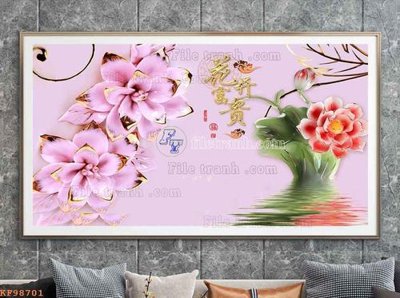 File in trần File tranh hiện đại pha lê gương KF98701 (file gốc) phong thủy