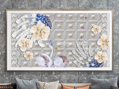 File tranh File tranh hiện đại pha lê gương KF98776 (gốc) chủ đề động vật