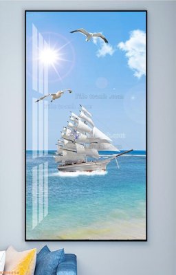 File in trần File tranh hiện đại pha lê gương KF98854 (bản gốc) hoa văn